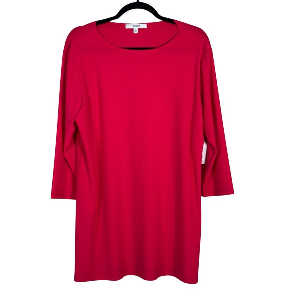 Sympli Pink 3/4 Sleeve Ideal Tunic Womens 14 Casual Classic Comfort Basic Shirt